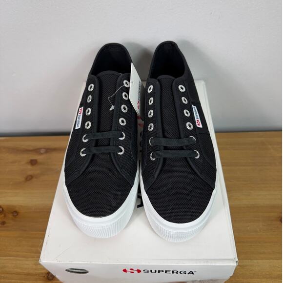 New Superga 2790 Platform Sneakers in Black Women's Size 10 - Picture 2 of 10